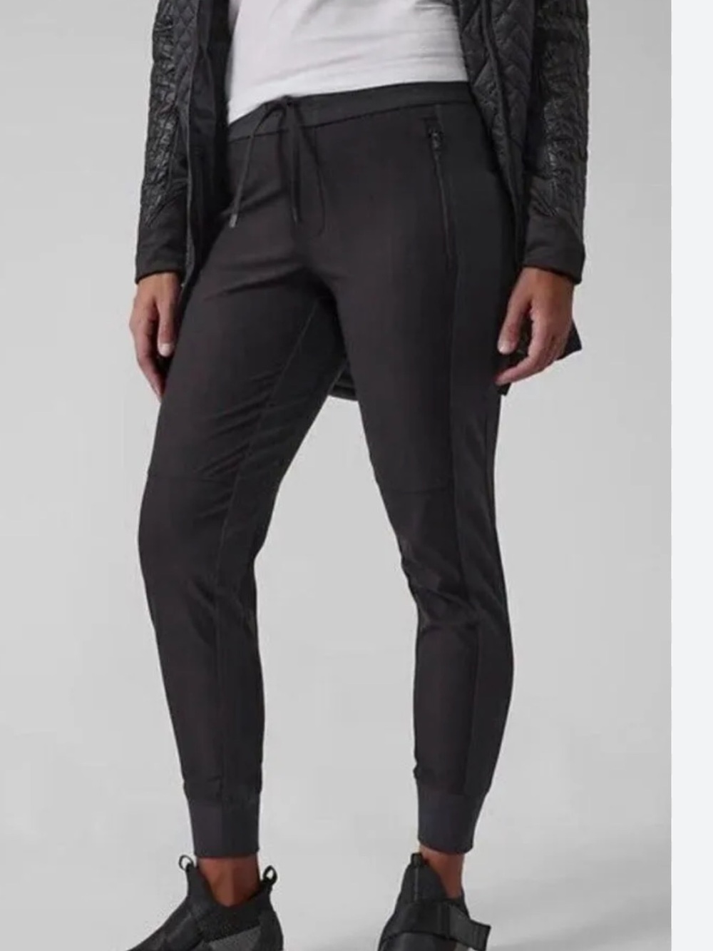 Athleta Black Hybrid Trek Jogger Pants with Zip Pockets